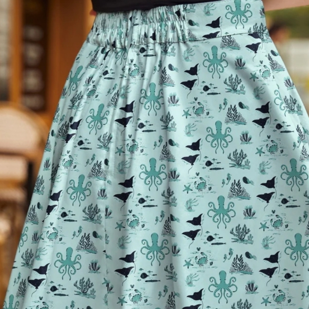 NWT Retrolicious Nautical Print Retro Skater Skirt Sz 3X - Picture 5 of 6